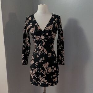 Floral Black Dress